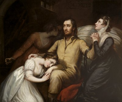 Lafayette w lochach w Olmütz z żoną i córkami, 1797 autorstwa James Northcote