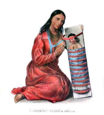 Chippeway (Ojibwe) kobieta i dziecko autorstwa James Otto Lewis