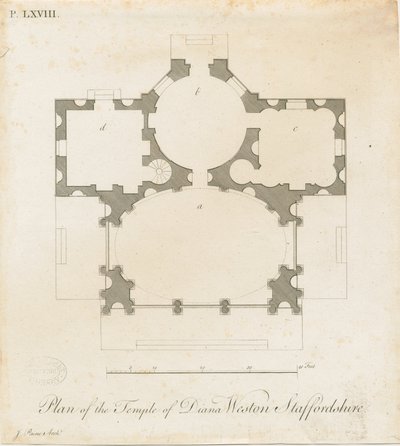 Weston-under-Lizard - Świątynia Diany: grawerowanie, bd [c 1765-1770] (druk) autorstwa James Paine
