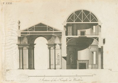 Weston-under-Lizard - Świątynia Diany: grawerowanie, bd [ok. 1765-1770] autorstwa James Paine