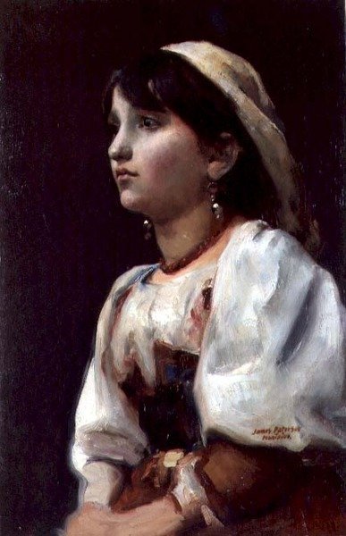 Włoszka, ok.1890 (olej na płótnie) autorstwa James Paterson