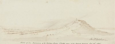 Szkic przedstawiający wygląd armii rosyjskiej, 152 000 ludzi na Wielkim Przeglądzie, 10 września 1815 r. autorstwa James Pattison Cockburn