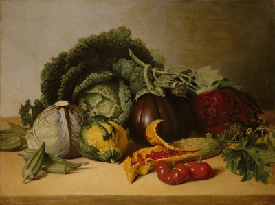 Martwa natura: Balsam Jabłko i Warzywa, ca. Lata 20. XIX wieku. autorstwa James Peale