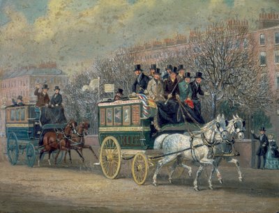 „Scena uliczna z dwoma omnibusami”, 1845. autorstwa James Pollard