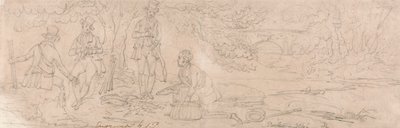 Pakowanie wędkarzy (grafit na papierze) autorstwa James Pollard