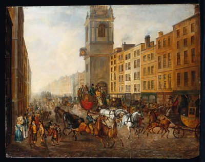 Autokar z Londynu do Brighton w Cheapside, 18 lipca 1831 r. autorstwa James Pollard