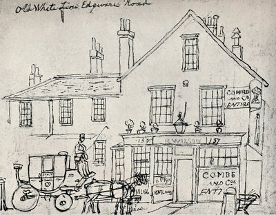 Stary biały lew, Edgware Road, c1821 autorstwa James Pollard