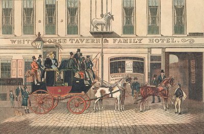 White Horse Tavern and Hotel, Fetter Lane, Londyn autorstwa James Pollard