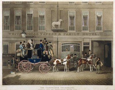 „The Cambridge Teelgraph”, White Horse, Fetter Lane, Londyn autorstwa James Pollard