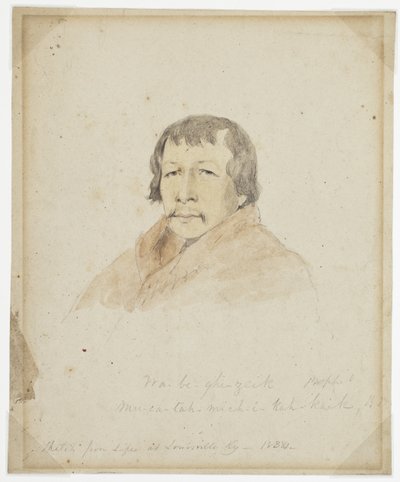 Portret Black Hawka i Na-Be-Ghi-Zeika autorstwa James Reid Lambdin