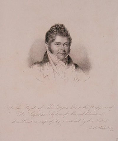 Portret Johanna Bernharda Logiera (1777-1846) sztychowany przez H. Meyera (grafika) autorstwa James Robert (after) Maguire