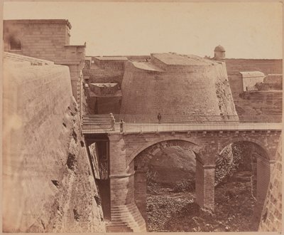 Most w Porta Reale, Malta, ok. 1856 r. autorstwa James Robertson