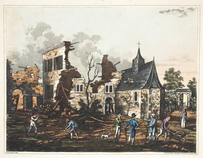 Zamek Hougoumont: widok wnętrza zredukowany do stosu ruin autorstwa James Rouse