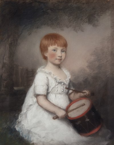 Miss Collard jako dziecko (pastel na szarym papierze) autorstwa James Sharples