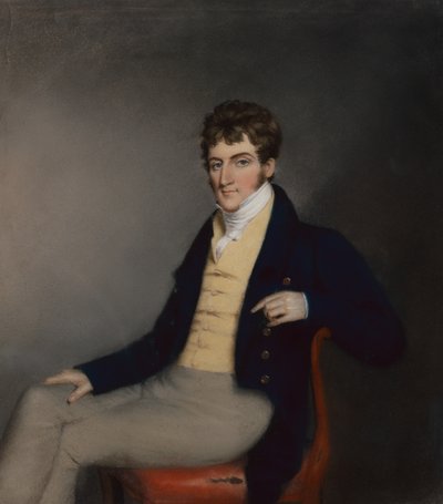 Portret dżentelmena w żółtej kamizelce, ok. 1795 (pastel na papierze) autorstwa James Sharples