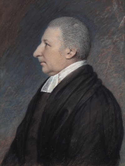 Ksiądz Rowland Hill (pastel na szarym papierze) autorstwa James Sharples