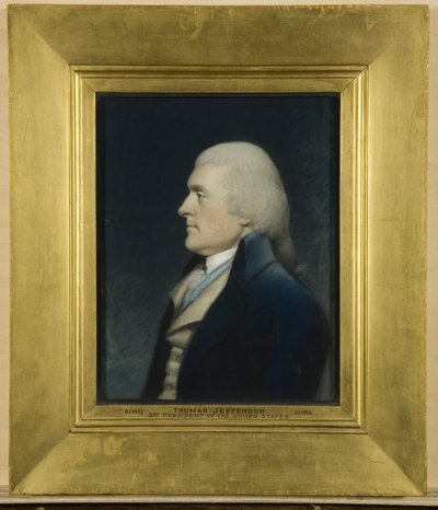 Thomas Jefferson, ok. 1797 (pastel na szarym papierze) autorstwa James Sharples