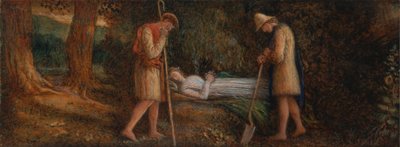 Imogena i pasterze, „Cymbeline”, akt IV, scena II autorstwa James Smetham