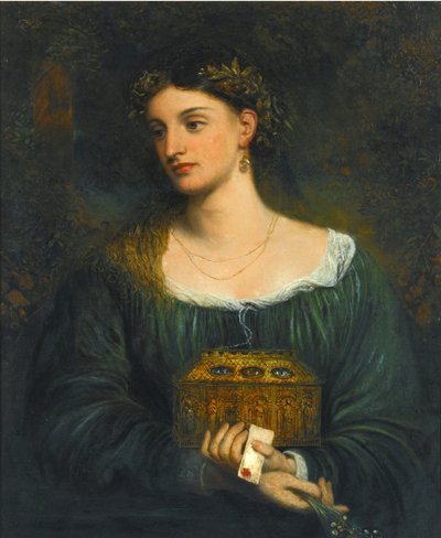 Obrazy prerafaelickie: Pandora (Pandore) par Smetham, James (1821-1889), ok. 1865. Olej na płótnie, 76,5x61. Prywatna kolekcja autorstwa James Smetham