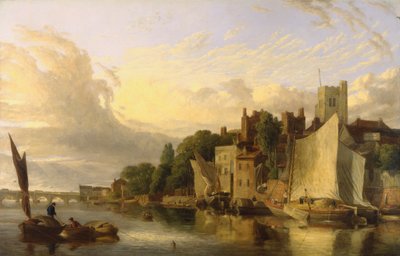 Lambeth od rzeki patrząc w kierunku Westminster Bridge autorstwa James Stark