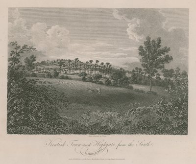 Kentish Town i Highgate, Middlesex, od południa autorstwa James Storer