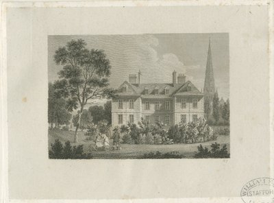 Lichfield - Pałac Biskupi w The Close: grawerowanie, nd [c 1816] (druk) autorstwa James Storer