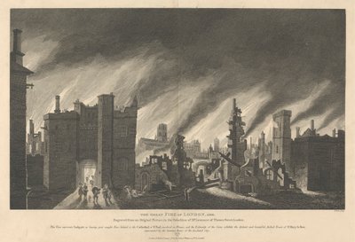 Wielki pożar Londynu, 1666 autorstwa James Stow