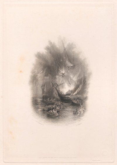 Ogień na morzu (winieta) autorstwa James T. Willmore