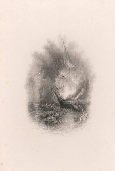 Ogień na morzu (winieta) autorstwa James T. Willmore