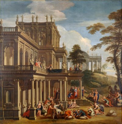 Józef i jego bracia - Odkrycie kielicha ok. 1705 r. (olej na płótnie) autorstwa James Thornhill