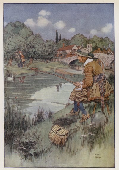 Ilustracja do The Compleat Angler autorstwa Izaaka Waltona autorstwa James Thorpe