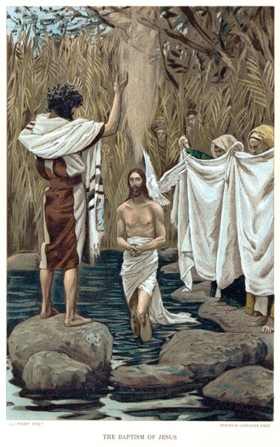 Chrzest Jezusa przez Jana Chrzciciela, c1890 autorstwa James Tissot