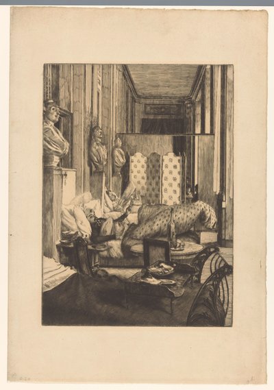 Foyer Comédie-Française podczas oblężenia Paryża w latach 1870-1871 autorstwa James Tissot