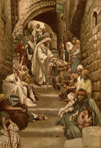 W wioskach przynoszono do Niego chorych autorstwa James Tissot