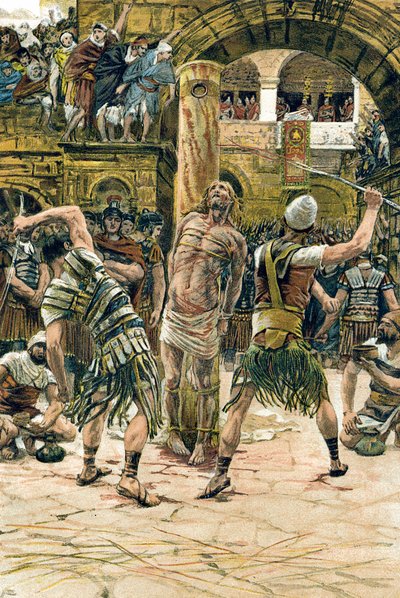 Jezus biczowany w twarz, ok. 1897 r. autorstwa James Tissot