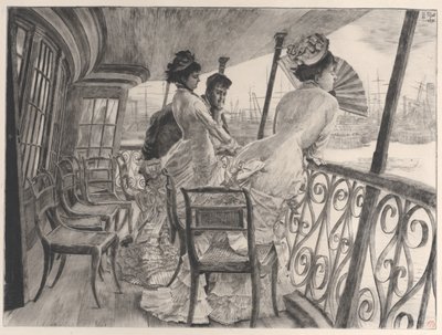 Galeria H.M.S. Kalkuta Pamiątka Balu na Okręcie La galerie du Calcutta..., 1876. autorstwa James Tissot