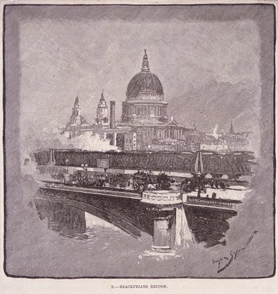 Blackfriars Bridge, Londyn, 1796 autorstwa James Walker