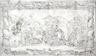 Projekt dla „Alegoria Waterloo”, c.1815-22 (pióro i czarny tusz na papierze) autorstwa James Ward