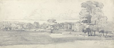 The Old Hall, Tabley, otoczony parkiem, 20 lipca 1814 (ołówek na papierze) autorstwa James Ward