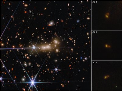 MACS0647 (obraz z kamery NIRCam) autorstwa James Webb Space Telescope (NASA)