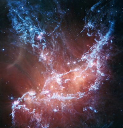 NGC 346 (obraz MIRI) autorstwa James Webb Space Telescope (NASA)