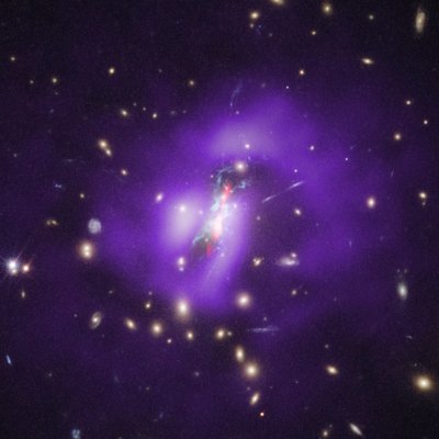 Gromada Phoenix (Hubble, Chandra, VLA) autorstwa James Webb Space Telescope (NASA)