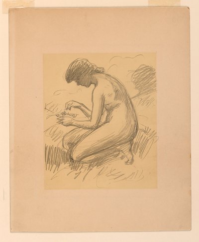 Przyczajony akt kobiecy autorstwa James Wells Champney