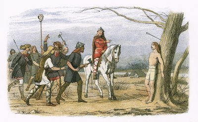 Edmund, król Anglii Wschodniej zabity przez Duńczyków autorstwa James William Edmund Doyle