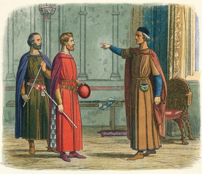 Edward grozi Panu Marszałkowi, 1297 1864 autorstwa James William Edmund Doyle