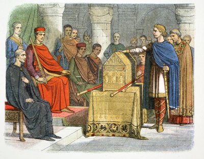 Harold II przysięga wierność księciu Wilhelmowi Normandii, 1064 1864 autorstwa James William Edmund Doyle