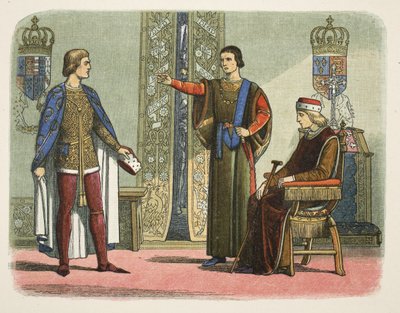 Henryk VI i książęta Yorku i Somerset, wrzesień 1450, z A Chronicle of England BC 55 do AD 1485, wyd. Londyn autorstwa James William Edmund Doyle