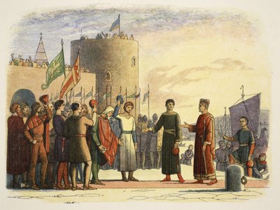 Henry w Waterford, Irlandia, 18 października 1172, z A Chronicle of England BC 55 do AD 1485, wyd. Londyn, 1863 r. autorstwa James William Edmund Doyle