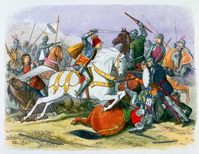 Ilustracja Ryszarda III w bitwie pod Bosworth, XIX w. autorstwa James William Edmund Doyle