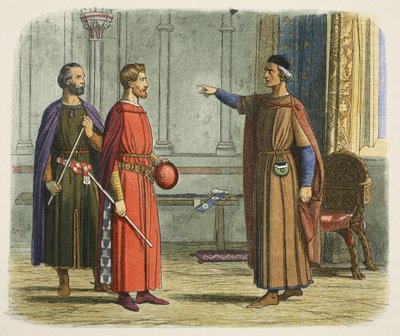Król Edward I grozi Lordowi Marszałkowi autorstwa James William Edmund Doyle